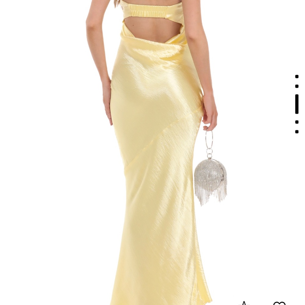 Lucy In The Sky Strapless Open Back Yellow Dress